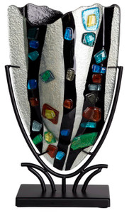 Small Fused Glass V Vase 61075