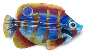 fish sculpture jasmine art glass blueand green