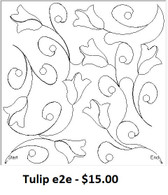 Tulip quilt pattern is an e2e designed for digital longarm quilting.  The formats offered are qli or iqp.  Actual width is 9.39 and actual height is 9.39.  