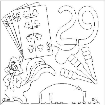 Cribbage Pattern e2e One repeat per row and one row.