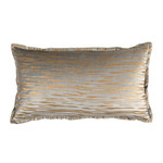 Lili Alessandra Zara King Pillow - Lt Grey Matte Velvet / Gold Print