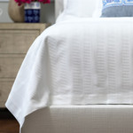 Lili Alessandra Stela Matelasse Blanket - White Cotton 