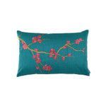 Lili Alessandra Ming Sm Rect Pillow - Peacock Venetian Silk / Gold Embroidery