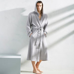 Kassatex Pique Hooded Robe - Grey
