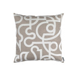 Lili Alessandra Geo Square Pillow - Raffia Linen/Ivory Matte Velvet Appliqué