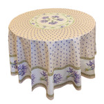 Le Cluny Provencal Coated Cotton Tablecloths - Lavender Creme