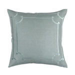 Lili Alessandra Jana Pillow - Sky Linen / Sky Matte Velvet Appliqué