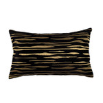 Lili Alessandra Zara LG RECT Pillow - Black Matte Velvet/Gold Embroidery