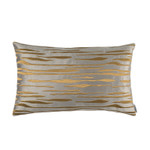 Lili Alessandra Zara LG RECT Pillow - Pewter Matte Velvet/Gold Embroidery