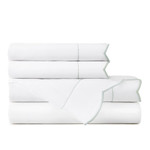 Peacock Alley Harmony Embroidered Scallop Sateen Sheet Set - Lagoon
