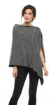 Darzzi Grindle Knitted Poncho - Black / Natural