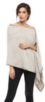 Darzzi Grindle Knitted Poncho - Stone / Natural