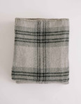 Evangeline Merino Wool Blanket - Fog / Ledge Plaid