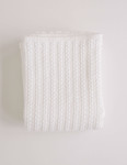 Evangeline Cable Knit Baby Blanket - Bright White