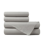 Peacock Alley 40 Winks Washed Percale Sheet Set - Charcoal