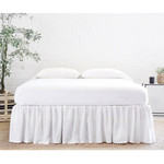 Pom Pom at Home Gathered Linen Bedskirt - White