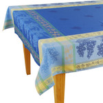 Jacquard Weave French Tablecloth - Grape Blue