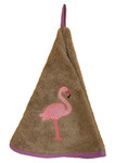 Provence Flamingo Round Terrycloth Towel - Taupe