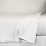 Ann Gish Charmeuse Channel Quilt Coverlet - White