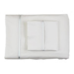 Ann Gish Cotton Sheet Set With Charmeuse Trim - White/White