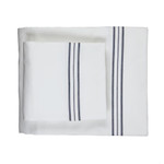 Ann Gish Hem Stripe Sheet Set - White/Navy