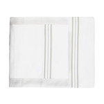 Ann Gish Hem Stripe Sheet Set - White/Taupe