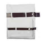 Ann Gish Cotton Sheet Set With Silk Bands - White/Charcoal