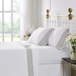 Orchids Lux Home Kyoto Sheet Set - White/Mist