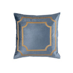 Lili Alessandra Soho Square Pillow - Blue / Gold Antique