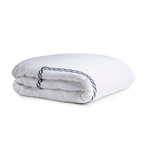 Kassatex Catena Embroidered Percale Duvet Cover - Navy