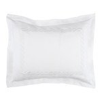 Kassatex Catena Embroidered Percale Pillow Sham Set - White