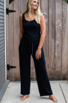 Yala Peyton Bamboo Sweater Drawstring Lounge Pant - Black Heather