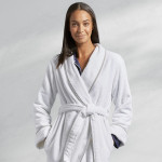 Kassatex Home Turkish Cotton Piped Robe - Grey
