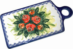 Boleslawiec Polish Pottery UNIKAT Cutting Cheese Board - Rose Garden