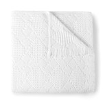 Peacock Alley Textured Knit Throw Blanket - White