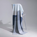 Peacock Alley Geometric Merino Wool Throw Blanket - Blue