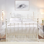 Orchids Lux Home Castile Metal Bed - Solo Satin White
