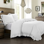 HiEnd Accents Lily Washed Linen Duvet Cover - White