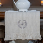 Crown Linen Flax Stripe Table Runner with Bumble Bee