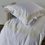 TL at Home Arlesienne Sheet Set - Ivory Linen/White Percale