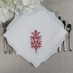 Arte Italica Royal Napkin Set  - White/Red