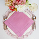 Arte Italica Hemstitch Napkin Set - Rose Pink
