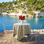 French Tablecloth La Mer - Blue & Yellow