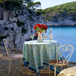 French Tablecloth La Mer Aqua