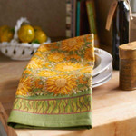 Couleur Nature Sunflower Tea Towels Yellow & Green, Set of 3