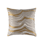 Lili Alessandra Tiger Square Pillow - Pewter / Platinum / Gold
