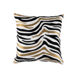 Lili Alessandra Tiger Square Pillow - White / Black / Gold