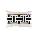 Lili Alessandra Tommy Small Rectangle Pillow - Ivory / Black / Gold