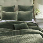 HiEnd Accents Stonewashed Cotton Velvet Quilt - Fern Green