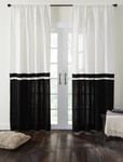 Amity Home Brady Linen Curtain - Ivory/Asphalt